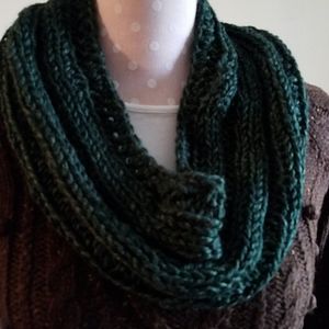 Hand knit infinity scarf